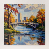 Indianapolis White Bridge Over the White River  Legpuzzel (Verticaal)