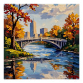 Indianapolis White Bridge Over the White River  Perfect Poster (Voorkant)