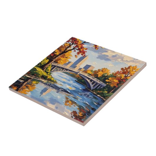 Indianapolis White Bridge Over the White River  Tegeltje (Zijkant)