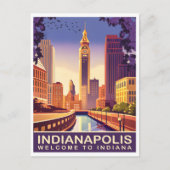 Indianapolis, White River en Canal, Reizen Briefkaart (Voorkant)