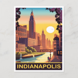 Indianapolis, White River, Indiana State, Reizen Briefkaart