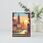 Indianapolis, White River, Indiana State, Reizen Briefkaart (Staand voorkant)