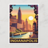 Indianapolis, White River, Indiana State, Reizen Briefkaart (Voorkant)