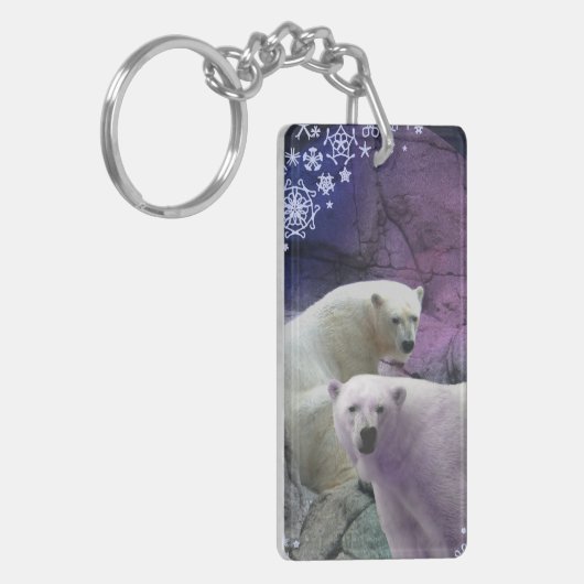 Indianapolis Zoo Polar Beer Snowflakes Sleutelhanger (Voorkant Links)