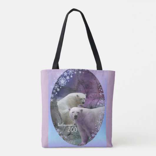 Indianapolis Zoo Polar Beer Snowflakes Tote Bag (Achterkant)