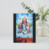 Indianen Beroemde Indiase chefs schilderen Briefkaart (Staand voorkant)