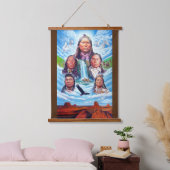 Indianen Beroemde Indiase chefs schilderen Hangend Wandkleed (Slaapkamer)