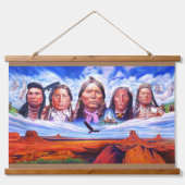 Indianen Beroemde Indiase Chiefs Art Painting Hangend Wandkleed (Voorkant)