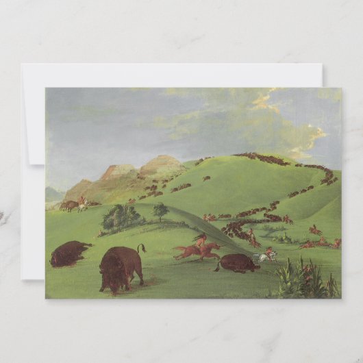  Indianen, Buffalo Chase door Catlin (Voorkant)