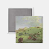  Indianen, Buffalo Chase door Catlin Magneet (Voorkant / Achterkant)