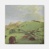 Indianen, Buffalo Chase door Catlin Magneet (Voorkant)