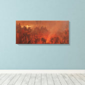 Indianen, Buffalo Dance van Wimar Canvas Afdruk (Insitu (Houten vloer))