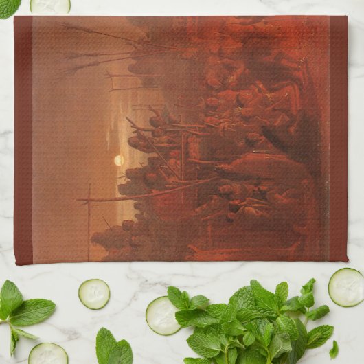  Indianen, Buffalo Dance van Wimar Theedoek (Gevouwen)