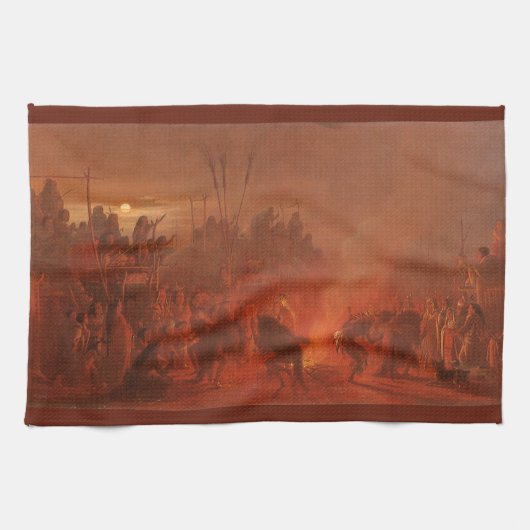  Indianen, Buffalo Dance van Wimar Theedoek (Horizontaal)