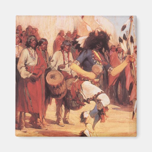  Indianen Buffalo Dancer door Cassidy Magneet (Voorkant)