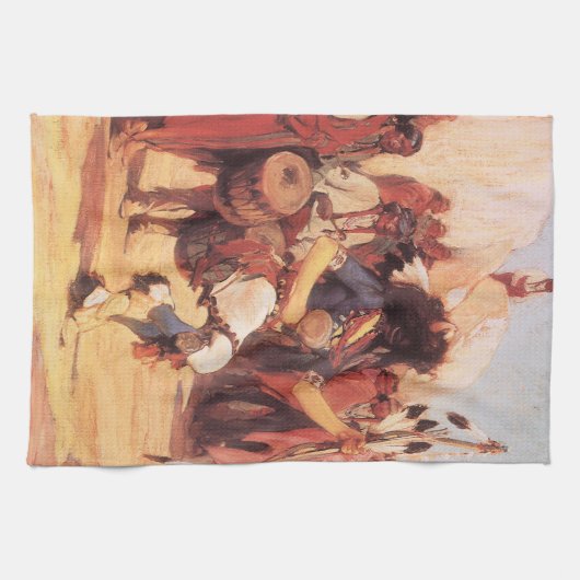  Indianen Buffalo Dancer door Cassidy Theedoek (Horizontaal)