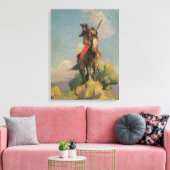 Indianen, Crow Outlier van Dunton Canvas Afdruk (Insitu (Woonkamer))