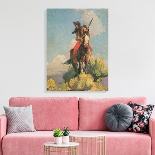  Indianen, Crow Outlier van Dunton Canvas Afdruk (Insitu (Woonkamer))