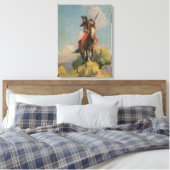 Indianen, Crow Outlier van Dunton Canvas Afdruk (Insitu (Slaapkamer))