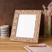 Indianen etnische symbolen bruin patroon gegraveerde lijstjes (Links)