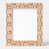 Indianen etnische symbolen bruin patroon gegraveerde lijstjes (Voorkant)