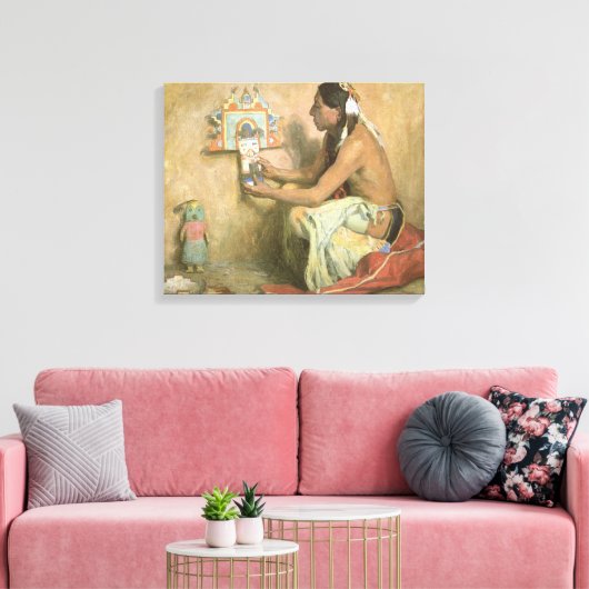  Indianen, Hopi Katchina van Couse Canvas Afdruk (Insitu (Woonkamer))