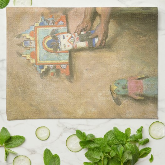  Indianen, Hopi Katchina van Couse Theedoek (Gevouwen)