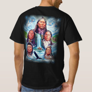 Indianen Indiase Chiefs Mannen Terug Print T-shirt