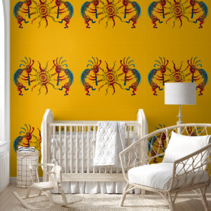 Indianen Kokopellis fluiten voor de zon 1 Behang