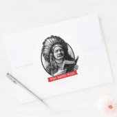 Indianen lezen verboden boeken ronde sticker (Envelop)