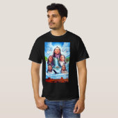 Indianen Mannen kleding Mode zwart T-shirt (Voorkant volledig)