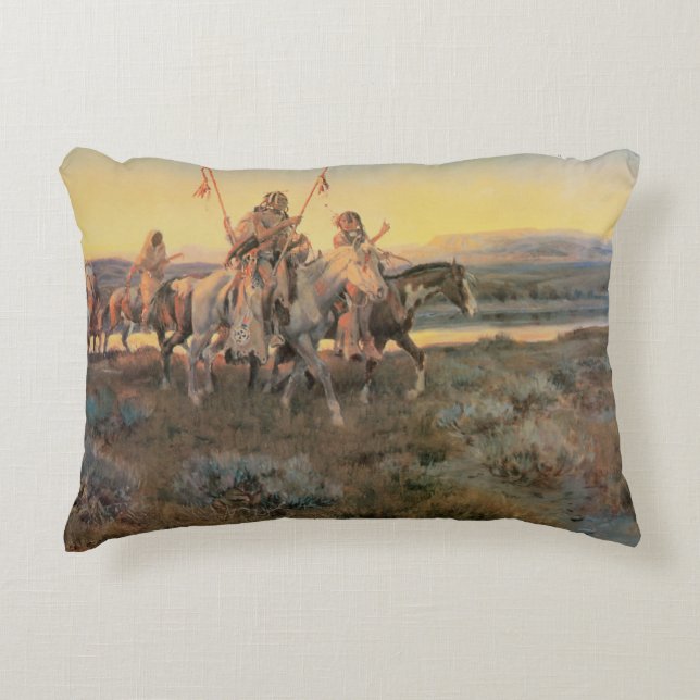  Indianen, Piegans van CM Russell Accent Kussen (Voorkant)