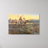 Indianen, Piegans van CM Russell Canvas Afdruk (Voorkant)