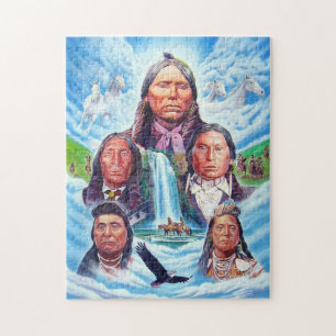 indianen schilderen beroemde indiaanse stamhoofden legpuzzel