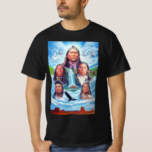 Indianen schilderen Mannen kleding zwart T-shirt