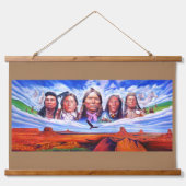 Indianen schilderen op maat Jouw tekst toevoegen Hangend Wandkleed (Voorkant)