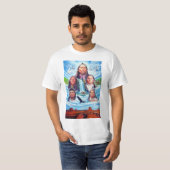Indianen schilderen Sjabloon Mannen Modern T-shirt (Voorkant volledig)