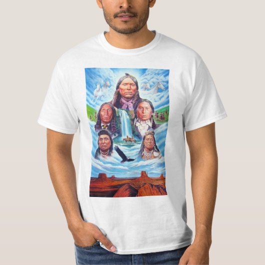 Indianen schilderen Sjabloon Mannen Modern T-shirt (Voorkant)