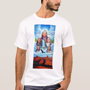 Indianen schilderen Sjabloon Mannen wit T-shirt