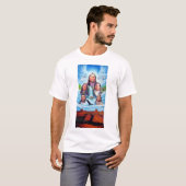 Indianen schilderen Sjabloon Mannen wit T-shirt (Voorkant volledig)