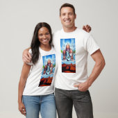 Indianen schilderen Sjabloon Mannen wit T-shirt (Unisex)