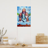 Indianen schilderij door Serdar Hizli Poster (Keuken)