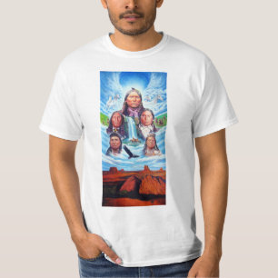 Indianen Sjabloon Mannen Modern Trendy T-shirt