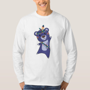 Indianenblauw Beer met Teddy Feather T-shirt