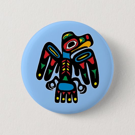 Indianer Native American Rabe raven Ronde Button 5,7 Cm (Voorkant)