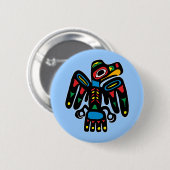 Indianer Native American Rabe raven Ronde Button 5,7 Cm (Voorkant /achterkant)