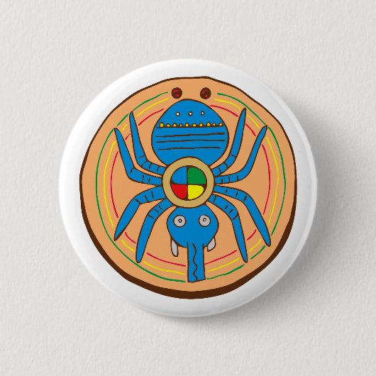Indianer Native American Spinne spider Ronde Button 5,7 Cm (Voorkant)