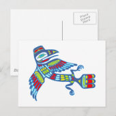 Indianer Rabe Native american Raven Briefkaart (Voorkant / Achterkant)