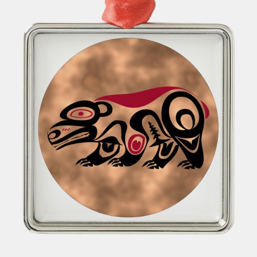 Indianer Schild Native American shield Metalen Ornament (Voorkant)