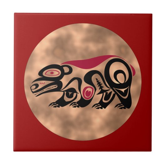 Indianer Schild Native American shield Tegeltje (Voorkant)